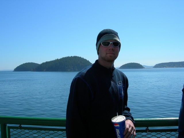 Mikey on the ferry